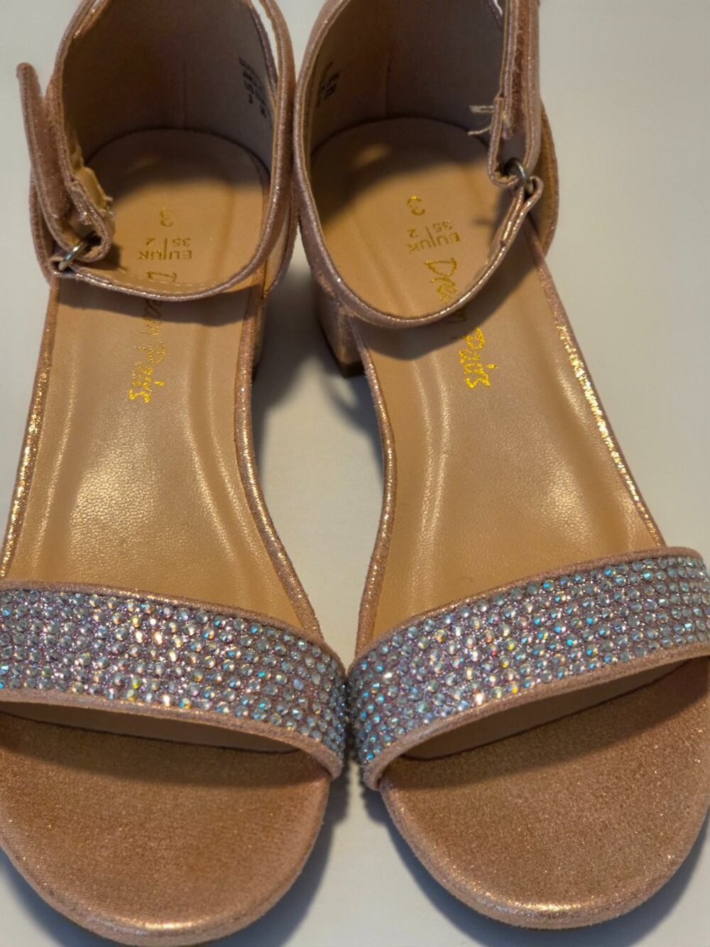 Dream Pairs -Rainbow with sparkle girls dress shoes, Size 3